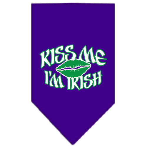 Kiss me I'm Irish Screen Print Bandana Purple Large